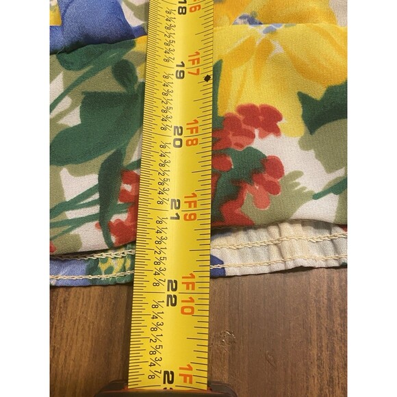 Vintage Womens Hawaiian Floral Cottagecore Sz 8 Cinched Waist Scalloped Hem 80’s - Picture 12 of 16